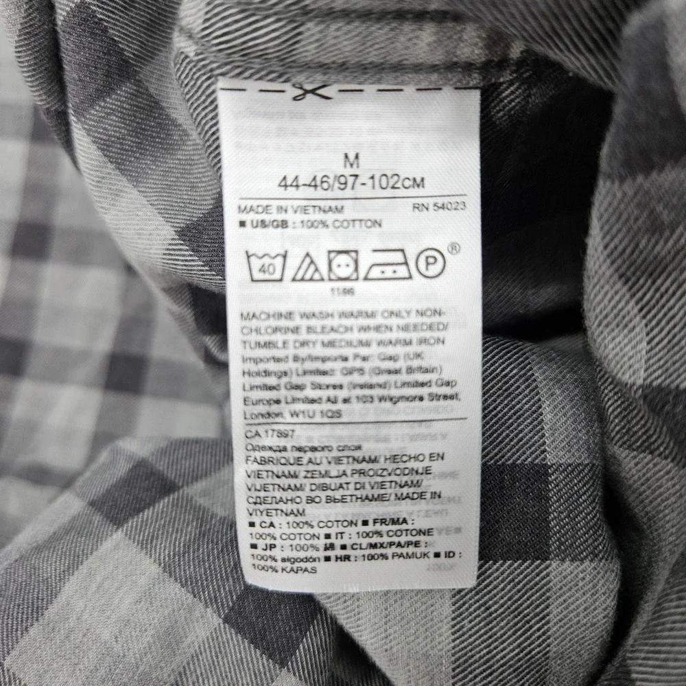 Banana Republic Shirt Mens Medium Button Up Luxe Flannel‎ Plaid Long Sleeve